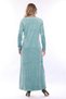 Women's Mint Green Velvet Long Dress with Embroidery Detail on the Front - 5