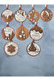 Snowflake and Star Detailed Pine Tree Patterned Double Layer Scandinavian Style Christmas Ornament - 4