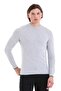 Gray Regular Fit Plain Crew Neck Wool Knitwear Sweater
