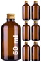 6 Pieces Glass Shot Bottle Leak Proof Metal Lid Gift Fragrance Ornament Multi-Purpose Jar 50ml