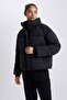 A1550Ax/Bk81 Defacto Women's Coat Black - 4