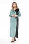 Women's Mint Collar Embroidery Detailed Velvet Dress - 7