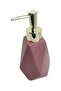 Prism Luxury Porcelain Pink Bathroom Kitchen Liquid Soap Dispenser Dish Detergent Holder Gold Gold Cover - 2