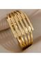Gold Silvery Rib Clamp Bracelet