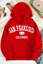 Unisex 2ip Raised San Francisco Red Oversize Sweatshirt
