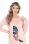 Women's Powder front embroidery detailed long velvet dress - 7