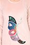Women's Powder front embroidery detailed long velvet dress - 4