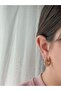 Shiny Zirconia Hoop Earrings