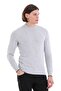 Gray Regular Fit Plain Crew Neck Wool Knitwear Sweater - 4