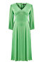 Angely Regular Fit V-neck Midi Length Apple Green Color Dress - 5