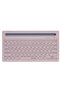 KB-BT84 Bluetooth Ultra İnce+Şarjlı Q Mac/Windows/Android/iOS Uyumlu Kablosuz Klavye Pembe Gri