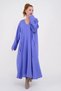 WOMEN'S LOOSE CUT V-NECK LINEN DRESS WITH POCKETS - 5