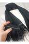 Black Crepe Chiffon Fabric Hand Embroidered with Feather Stripe Swaroski Stone Luxury Shawl