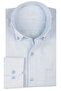 Men's Sweet Blue Plain Long Sleeve Cotton Linen Effect Pocket Collar Button Shirt