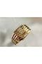 Gold Silvery Rib Clamp Bracelet - 2