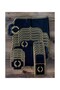 Başak Black Gold 12-Person 37 Piece American Service Runner and Set Embroidered Leather Dining Presentation Set - 2
