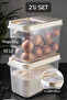 2 Pieces 10 Lt Mega Size Flour Food Storage Container - Kitchen Organizer Storage Box with Sliding Lid Cream