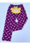 100% Cotton Girl's / Baby Pink Pants with Purple Heart and Teddy Bear Embroidery - 4