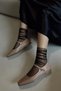 Petite Nude Skin Matte Leather Closed Back Single Strap Square Toe Helmet Women's Ballerina Shoes Mary Jane - 4