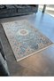 Blue Gray Themed Traditional Motif Ethnic Floral Patterned Creative Vintage Decorative Carpet 2401 - 3