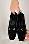 Black Matte Satin Women's Ballerinas 18670 - 5