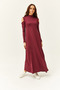 Women's Plum Shoulder Low-Cut Lycra Maxi Flared Dress Elb- 19001990 - 2