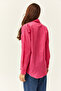 Women's Fuchsia Oversize Shirt with Pocket Stud Detail GML-19001167 - 5