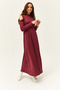 Women's Plum Shoulder Low-Cut Lycra Maxi Flared Dress Elb- 19001990 - 4