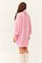 Women's Candy Pink Turtleneck Balloon Sleeve Loose Knitwear Dress ELB-19000867 - 5