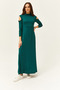 Women's Emerald Green Off-The-Shoulder Lycra Maxi Flared Dress Elb- 19001990 - 3