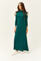 Women's Emerald Green Off-The-Shoulder Lycra Maxi Flared Dress Elb- 19001990 - 5