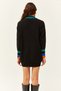 Women's Black Collar and Cuff Detailed Knitwear Tunic Dress ELB-19001992 - 4