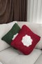 New Year's Special Snowflakes Hand Knitted 2-Piece Throw Pillow Cover - Without Inner Pillow