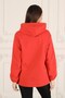 Orange Hooded Slit Large Size Women's Daily Use Sweatshirt - 5