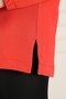 Orange Hooded Slit Large Size Women's Daily Use Sweatshirt - 8