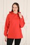 Orange Hooded Slit Large Size Women's Daily Use Sweatshirt - 7