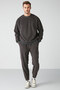 Benjamin Men's Fleece Thick Textured Embroidered Round Collar Sweatshirt - 4