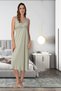 Women's Green Lace Strap Summer Cotton Maternity Nightdress - 3