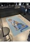 Blue Yellow Themed Noble Tiger Patterned Creative Modern Decorative Carpet 2412 - 2