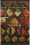 Dark Tone Multicolor Mixed Geometric Shape Patterned Creative Modern Decorative Carpet 2431