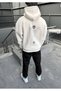 Rebirth Baskılı Kapüşonlu Sweatshirt