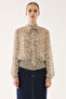 Kinsey Regular Fit Short Length Fake Sleeve Tie Collar Multicolor Women's Blouse