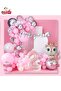 Luxury Deer Foiled Pink 2 Year Old Foiled Birthday Concept Birthday Ornament Party Set for Girls - 2