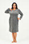 Women's Large Size Cotton Velvet Dress with Zipper Pockets - 2