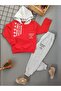 Red Your Ideal Written Double Children's Tracksuit Set 1-2-3-4-5 Years