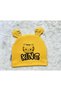 Black Yellow 2-Piece Lion Figured Girl Boy Baby Kids Combed Cotton Hat Beanie - 2