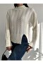High Collar Braided Knitwear Women's Sweater - 4