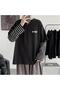 Unisex Black T-shirt - Random Lines Back Printed, Fake Sleeves - 2