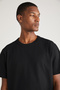Curtis Men's Comfort Fit Thick Textured Recycle 100% Cotton Black T-shirt - 2