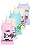 Girls Cute Animals Rope Suspended Children's Undershirt 5 Pack BYO3637